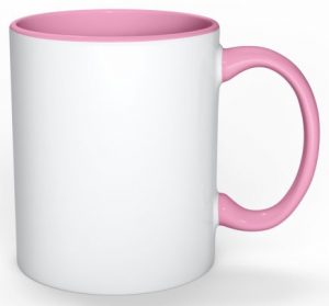 pink and white cup